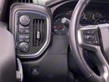 A/C Vent and Headlight Control Accent Trim; Raw Carbon Fiber (19-26 Silverado 1500)