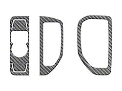 A/C Vent and Headlight Control Accent Trim; Domed Carbon Fiber (19-26 Silverado 1500)