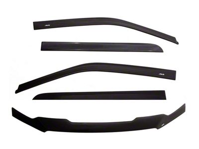 Aeroskin Hood Protector and Low Profile Ventvisor Window Deflectors Combo Kit; Matte Black (07-13 Silverado 1500 Crew Cab)