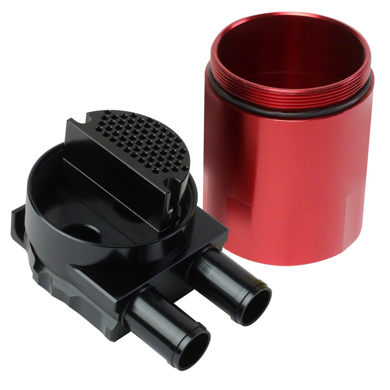 DragonWorks Performance Red Oil Catch Can – 300ml Baffled Tank With Gauge, Universal Fit For Chevrolet, USA Made