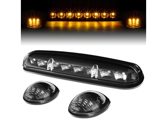 Amber LED Cab Lights; Black (02-06 Silverado 1500)