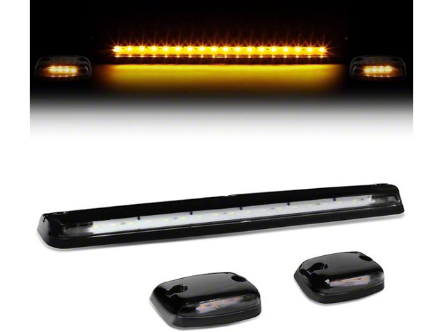 Amber LED Roof Cab Lights; Black (07-13 Silverado 1500)