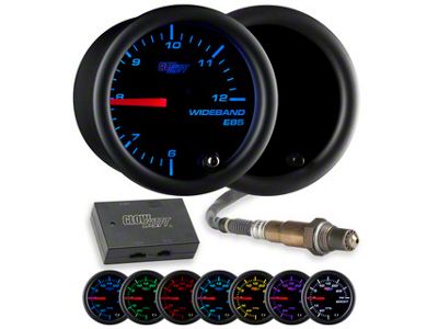 Analog Wideband E85 Air/Fuel Ratio Gauge; Tinted 7 Color (Universal; Some Adaptation May Be Required)