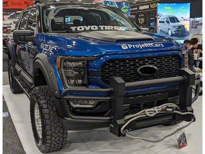 Apex Runner Front Guard with LED Light Bar; Black (19-25 Silverado 1500)