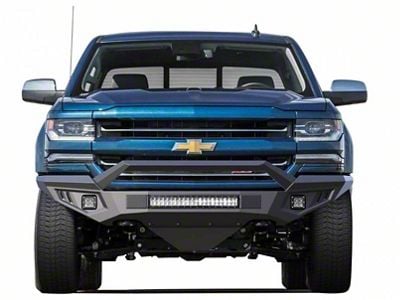 Armour II Heavy Duty Front Bumper with 20-Inch LED Light Bar and 4-Inch Cube Lights (16-18 Silverado 1500)