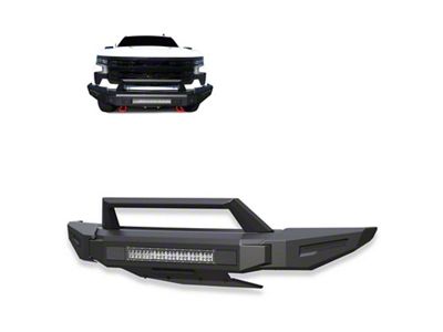 Armour II Heavy Duty Front Bumper with Bullnose, Skid Plate and 20-Inch LED Light Bar (22-24 Silverado 1500)