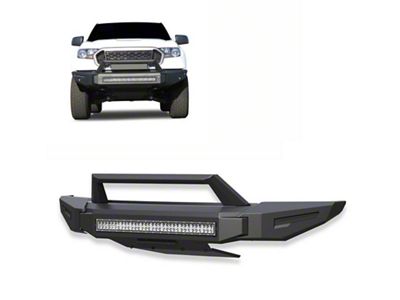 Armour II Heavy Duty Front Bumper with Bullnose, Skid Plate and 30-Inch LED Light Bar (22-25 Silverado 1500)