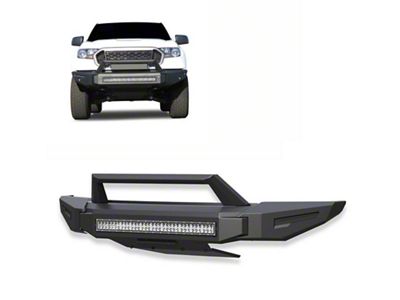 Armour II Heavy Duty Front Bumper with Bullnose, Skid Plate and 30-Inch LED Light Bar (22-24 Silverado 1500)