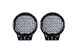 Atlas Roll Bar with 9-Inch Black Round LED Lights; Black (01-25 Silverado 1500)