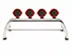Atlas Roll Bar with 7-Inch Red Round LED Lights; Stainless Steel (01-24 Silverado 1500)