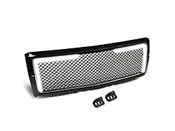Badgeless Diamond Mesh Upper Replacement Grille with LED Lights; Black (14-15 Silverado 1500)
