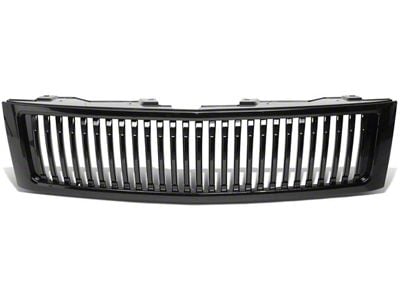 Badgeless Vertical Bar Style Upper Replacement Grille; Black (07-13 Silverado 1500)