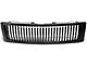 Badgeless Vertical Bar Style Upper Replacement Grille; Black (07-13 Silverado 1500)