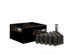 Black Acorn Spline Lug Nuts; M14x1.5; Set of 24 (99-25 Silverado 1500)