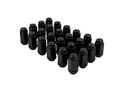 Black Bulge Acorn Lug Nut Kit; 14mm x 1.5; Set of 24 (99-23 Silverado 1500)