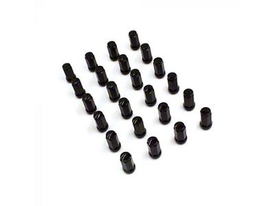 Black Bulge Acorn Lug Nut Kit; 14mm x 1.5; Set of 24 (99-25 Silverado 1500)