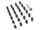 Black ET Truck Spline Lug Nut Kit; 14mm x 1.5; Set of 24 (99-25 Silverado 1500)