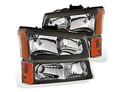 Raxiom Axial Series Euro Headlights; Black Housing; Clear Lens (03-06 Silverado 1500)