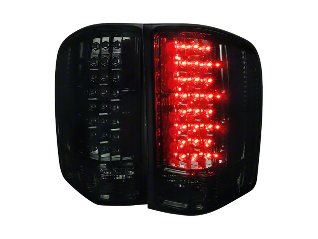 LED Tail Lights; Chrome Housing; Smoked Lens (07-13 Silverado 1500)