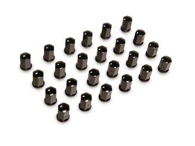 Black OEM Style Lug Nut Kit; 14mm x 1.5; Set of 24 (99-25 Silverado 1500)