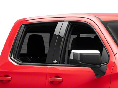 Putco Black Platinum Pillar Posts with Bowtie Logo (19-25 Silverado 1500 Double Cab, Crew Cab)