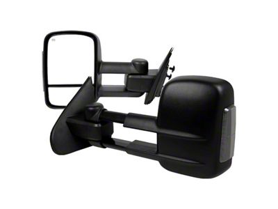 Powered Heated Towing Mirrors with Turn Signals; Black (14-18 Silverado 1500)