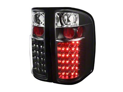 LED Tail Lights; Matte Black Housing; Clear Lens (07-13 Silverado 1500)