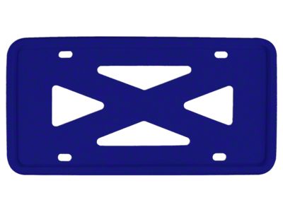 Blank 4-Hole Wide Rail Silicone License Plate Frame; Blue (Universal; Some Adaptation May Be Required)