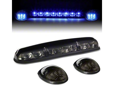 Blue LED Roof Cab Lights; Smoked (02-06 Silverado 1500)