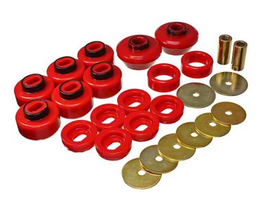 Body Cab Mount Set; Red (07-13 4WD Silverado 1500)