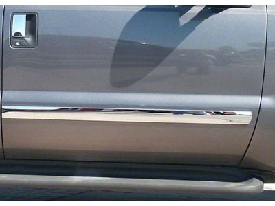 Body Side Molding Trim; Full Width; Polished; Set of 2 (09-13 Silverado 1500 Regular Cab)