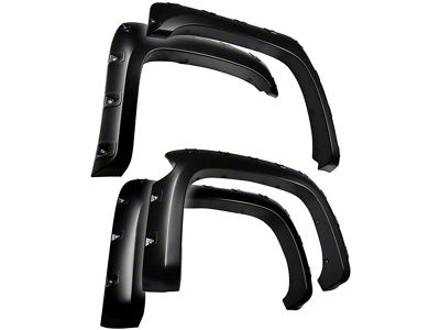 Bolt-Riveted Style Fender Flares; Smooth Matte Black (07-13 Silverado 1500 w/ 5.80-Foot Short Box)