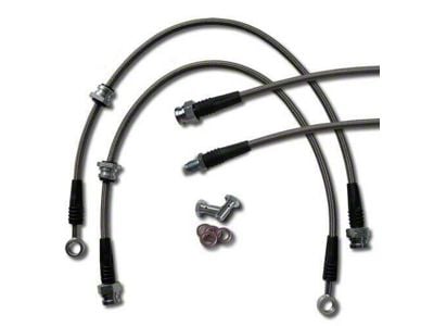 Braided Stainless Steel Brake Line Kit; Front and Rear (2013 Silverado 1500 w/ 8-Foot Long Box)