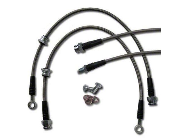 Braided Stainless Steel Brake Line Kit; Front and Rear (14-18 Silverado 1500 w/ 8-Foot Long Box)