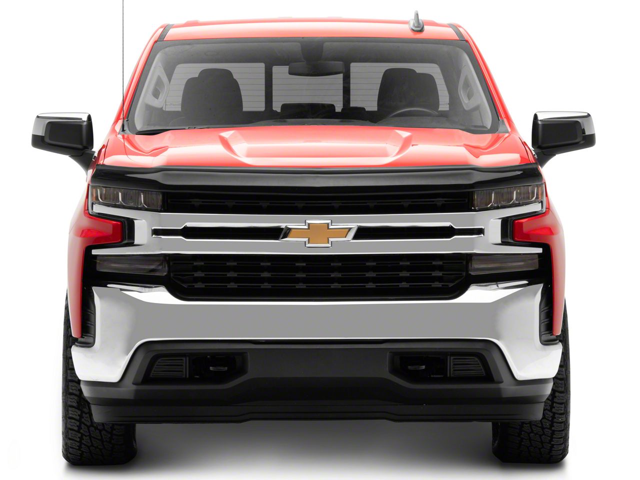 707MOTORING Smoked Bug Shield Hood Deflector For Chevy Silverado 1500 2016+ - Raised Guard, No Drill