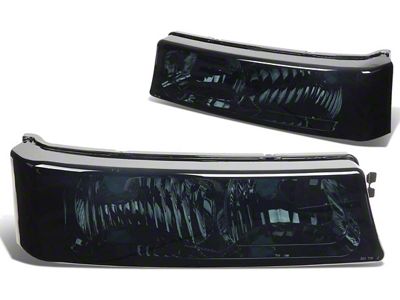 Bumper Lights with Amber Corners; Chrome Housing; Smoked Lens (03-06 Silverado 1500)