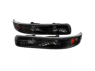 Bumper Lights; Matte Black Housing; Clear Lens (99-02 Silverado 1500)