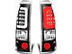 C-Bar LED Tail Lights; Black Housing; Clear Lens (99-02 Silverado 1500 Fleetside)