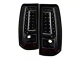 C-Shape LED Tail Lights; Black Housing; Clear Lens (03-06 Silverado 1500 Fleetside)