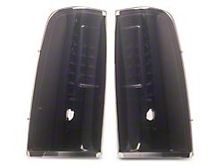 C-Shape LED Tail Lights; Black Housing; Smoked Lens (03-06 Silverado 1500 Fleetside)