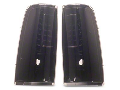 C-Shape LED Tail Lights; Black Housing; Smoked Lens (03-06 Silverado 1500 Fleetside)