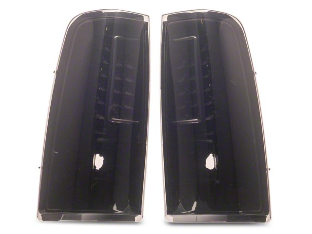 C-Shape LED Tail Lights; Black Housing; Smoked Lens (03-06 Silverado 1500 Fleetside)