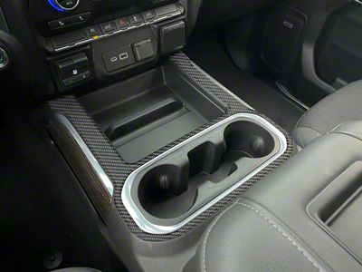 Center Console Accent Trim; Domed Carbon Fiber (19-21 Silverado; 2022 Silverado 1500 LTD)