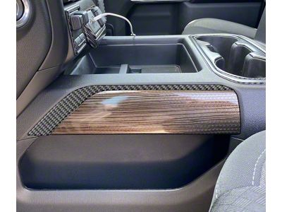 Center Console Accent Trim; Matte Domed Carbon Fiber (19-21 Silverado; 2022 Silverado 1500 LTD)