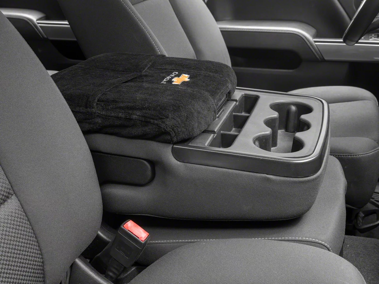 Center Console Cover with Chevrolet Bowtie Logo 19 25 Silverado 1500 w Bucket Seats