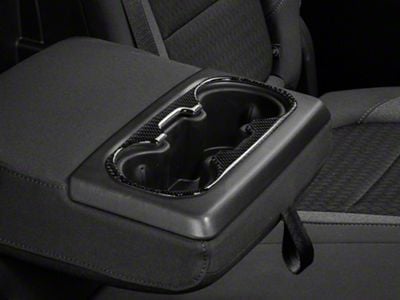 Center Console Cup Holder Accent Trim Only; Domed Carbon Fiber (19-24 Silverado 1500)