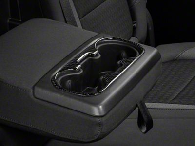 Center Console Cup Holder Accent Trim Only; Domed Carbon Fiber (19-21 Silverado; 2022 Silverado 1500 LTD)