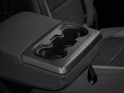 Center Console Cup Holder Accent Trim; Raw Carbon Fiber (19-21 Silverado; 2022 Silverado 1500 LTD)