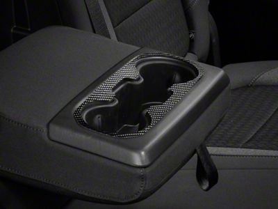 Center Console Cup Holder Accent Trim; Raw Carbon Fiber (19-24 Silverado 1500)