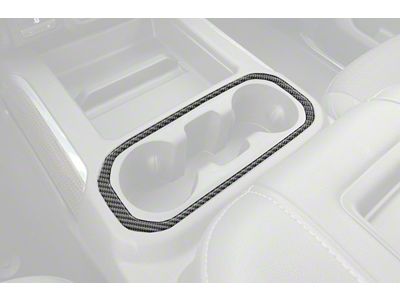 Center Console Cup Holder Surround Accent Trim Only; Domed Carbon Fiber (19-21 Silverado; 2022 Silverado 1500 LTD)